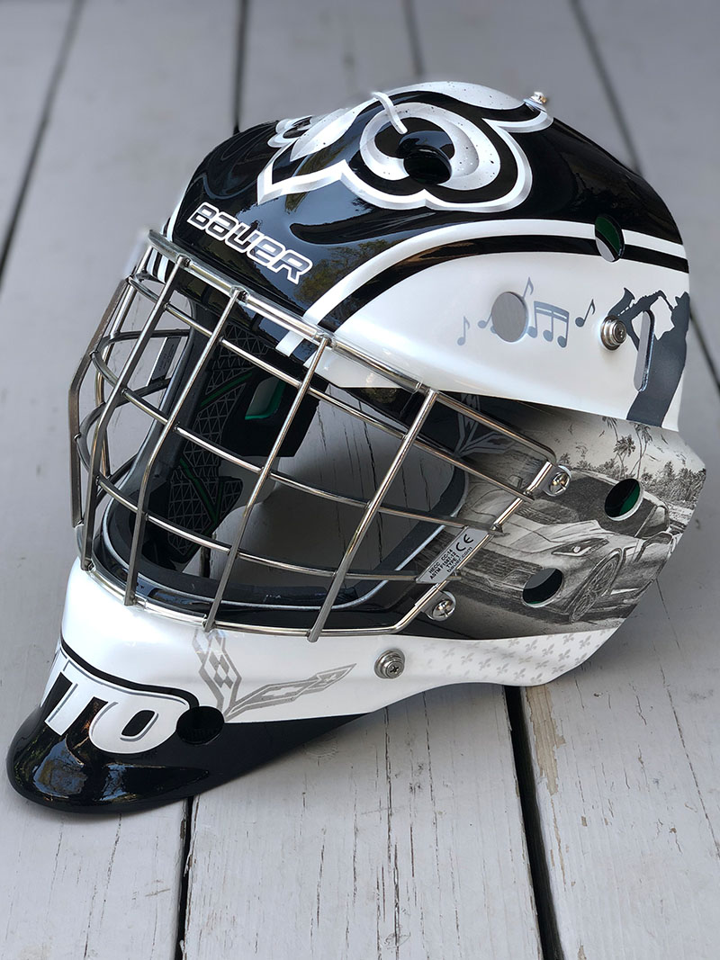 Fleur-de-lis mask left