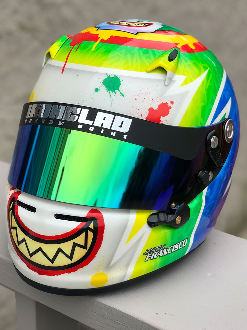 Lego Joker Arai kart helmet detail