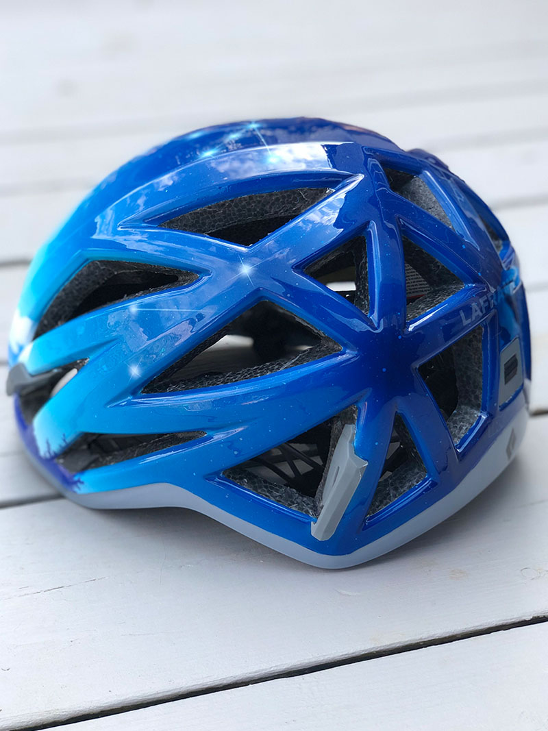 Vapor mountain climbing helmet left